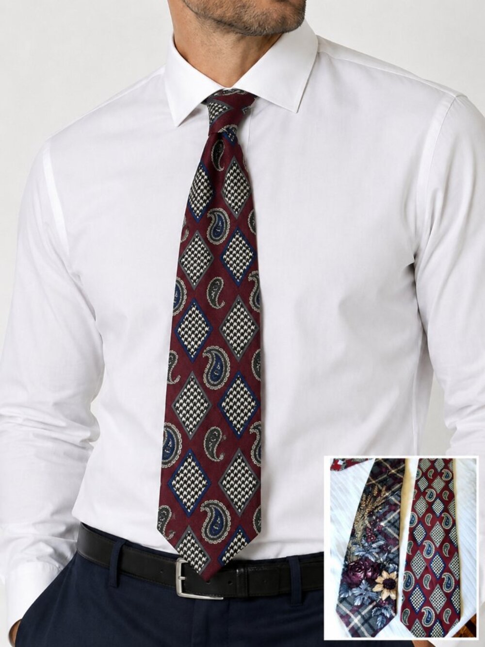 Lot 2 ties, incl silk Italian paisley tie